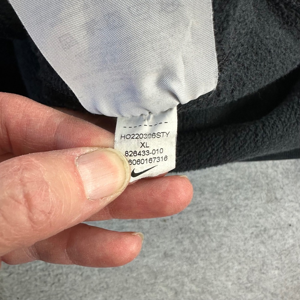Nike Mens XL Embroidered Swoosh Hoodie Faded Black Pullover Fleece Sweatshirt - Picture 12 of 12